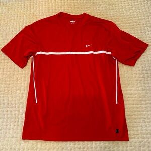 Nike men’s Dri-Fit red/white short sleeve shirt. Sz. M